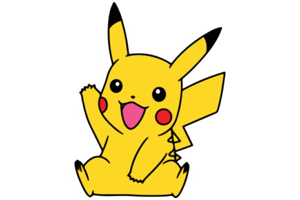 Pikachu's Happy Adventure: A Cartoon Character's Joyful Expression