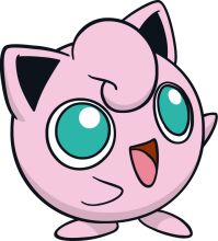 Adorable Pink Pokémon with Blue Eyes and Tongue