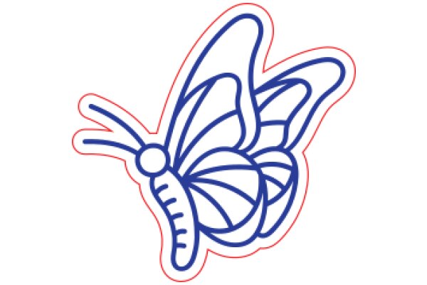 Stylized Butterfly Logo with Blue Outline