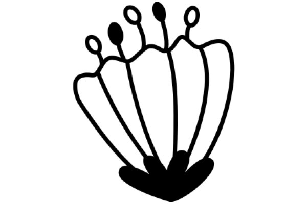 Stylized Black Line Drawing of a Crown-like Structure with Five Spikes