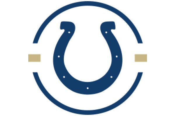 Stylized Horse Shoe Logo with Blue and Gold Accents