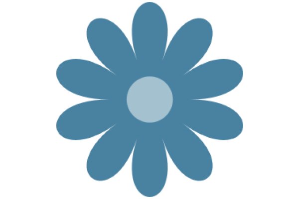 Stylized Flower Icon with a Blue Hue