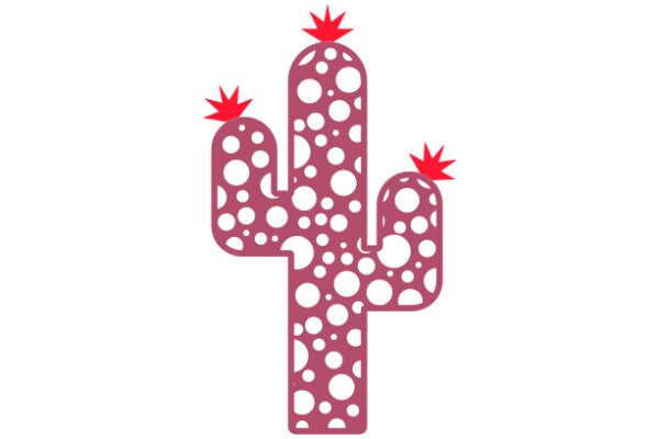 Vibrant Cactus Design with Red Accents