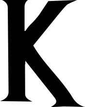 A Close-up of the Letter 'K' in Black and White