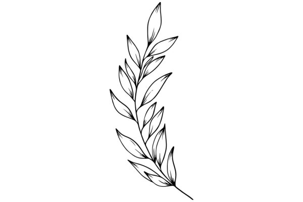 Stylized Line Drawing of a Plant