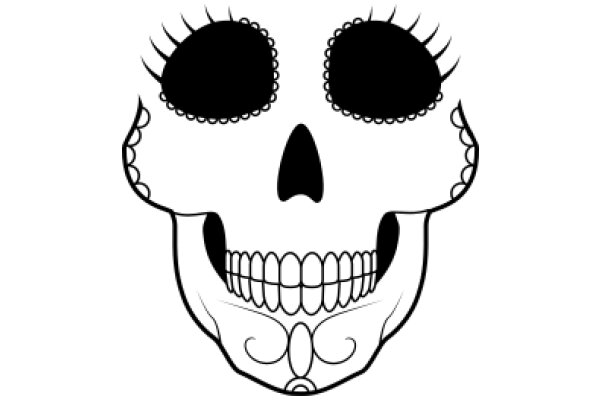 Stylized Skull with Elegant Lashes