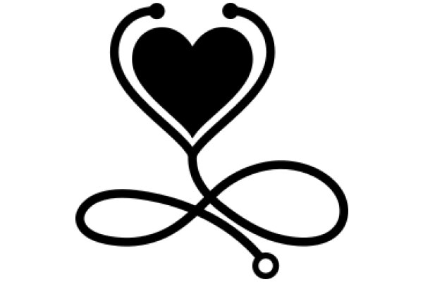 Simplistic Stylistic Heart and Stethoscope Logo