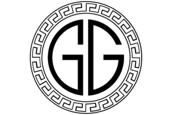 Stylized Greek Letter G with Ornate Border