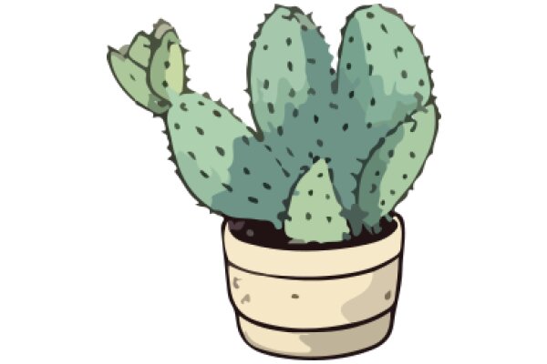 A Cute Illustration of a Potted Cactus