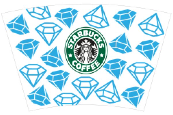 Starbucks Coffee Logo Surrounded by Blue Diamond Pattern