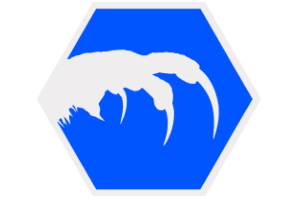 Stylized Blue and White Logo with a White Silhouette of a Crab