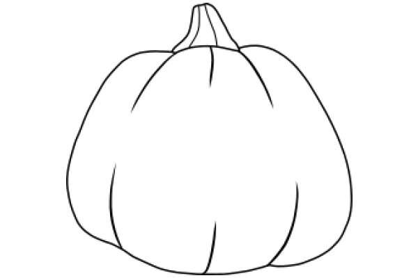 Simplistic Line Drawing of a Pumpkin