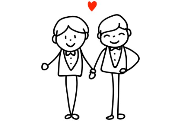 A Heartwarming Illustration of Two Stylized Figures Holding Hands