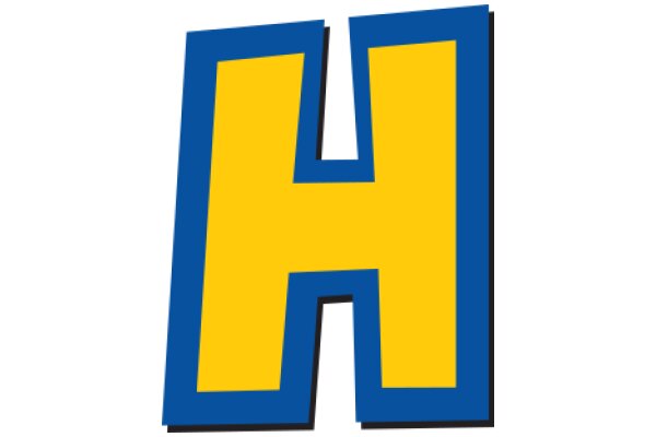 Vibrant Letter H in Blue and Yellow