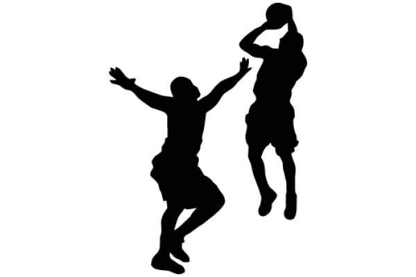 Silhouette of a Basketball Player in Action