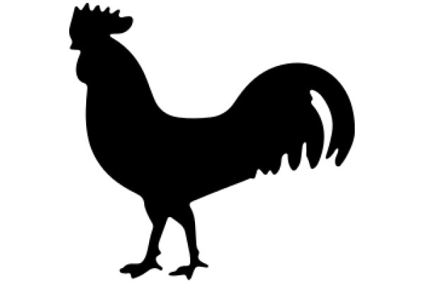 A Silhouette of a Rooster on a White Background