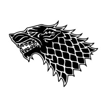 Stylized Black and White Wolf Logo