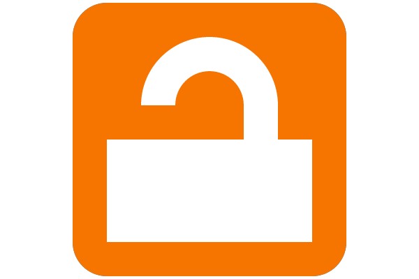 Vibrant Orange Icon with a Lock Inside