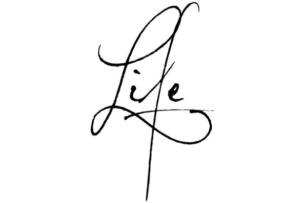 Hand-Drawn Signature of the Word 'Life' in a Stylized Font