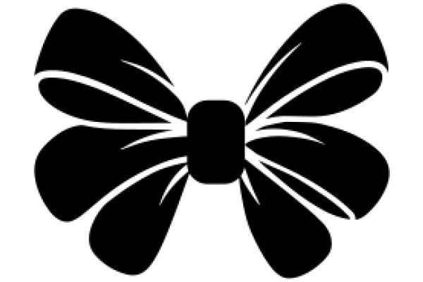 Stylized Black Bow with White Outline