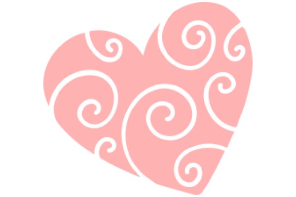 A Pink Heart with Swirling Designs