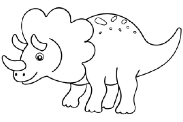 A Whimsical Cartoon of a Triceratops