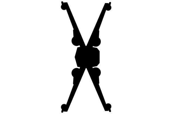 Silhouette of a Cross-Country Skiing Equipment