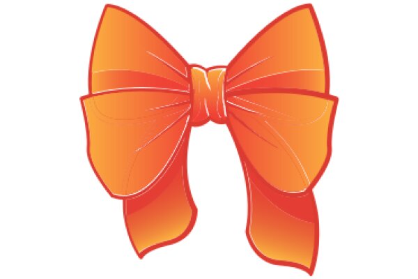 Vibrant Orange Bow against a White Background