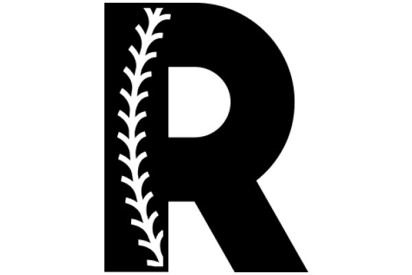 A Graphic Logo of the Letter 'R' with a Baseball Stitch Design