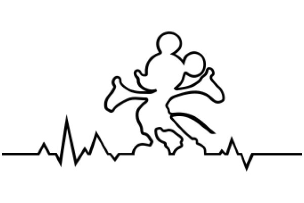 Electrocardiogram with Silhouette of a Cartoon Character