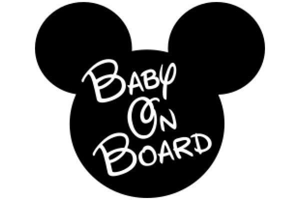 Mickey Mouse Ear Logo with 'Baby on Board' Text