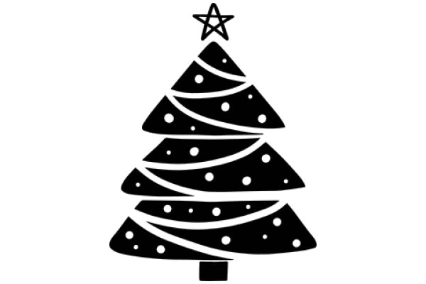 Simplistic Christmas Tree Silhouette with Star Topper