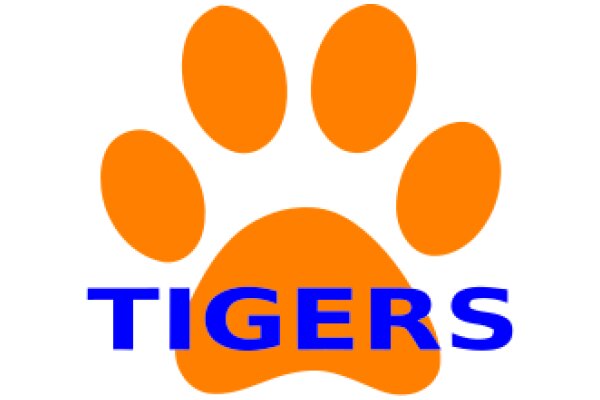 Vibrant Orange Paw Print Logo for TIGERS