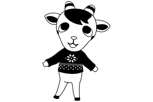 A Stylish Cartoon Sheep in a Cozy Sweater