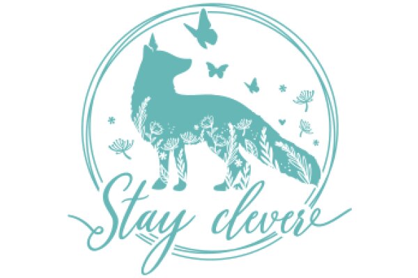 Stay Clever: A Whimsical Logo with a Wolf and Butterflies