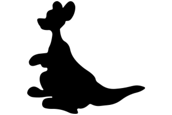 Silhouette of a Playful Kangaroo