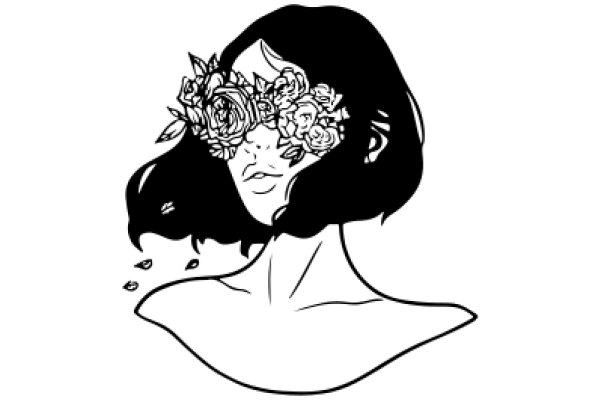 A Silhouette of a Woman with a Flower Veil