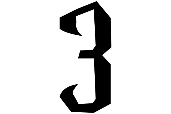 Stylized Black Letter 'J' with a Curved Design