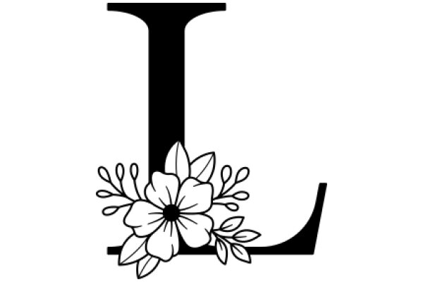 Stylized Letter L with Flower Decoration