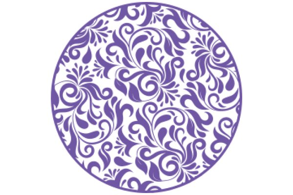 Vibrant Purple Floral Pattern on a Round Shape