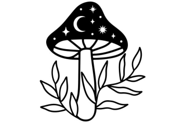 Moonlit Mushroom: A Whimsical Illustration