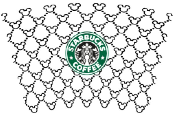 Starbucks Coffee Logo Embedded in a Mickey Mouse Pattern