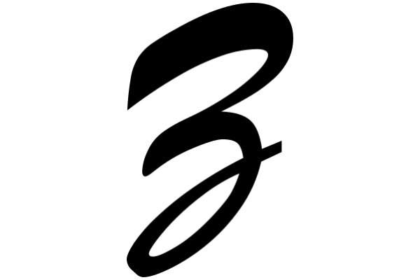 Stylized Black Letter 'B' on a White Background