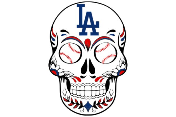 Stylish Skull Art with LA Dodgers Logo