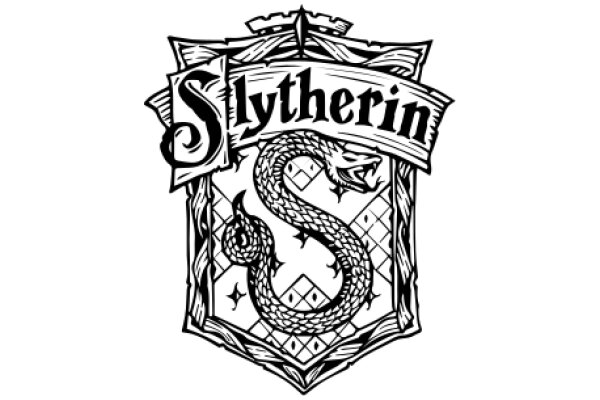 Stylized Logo for 'Slytherin' with a Snake Design Element