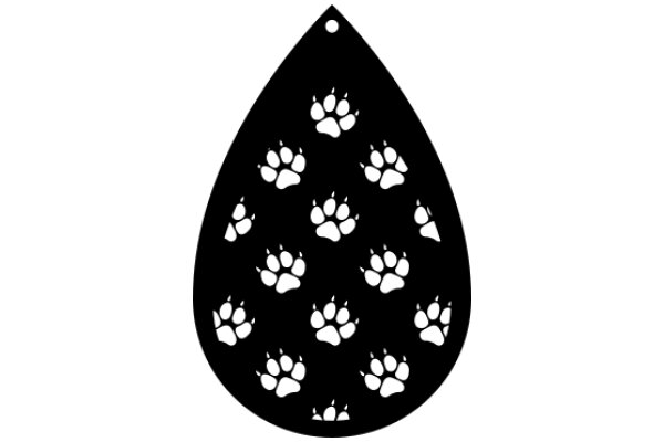 Paw Print Pattern on a Black Background