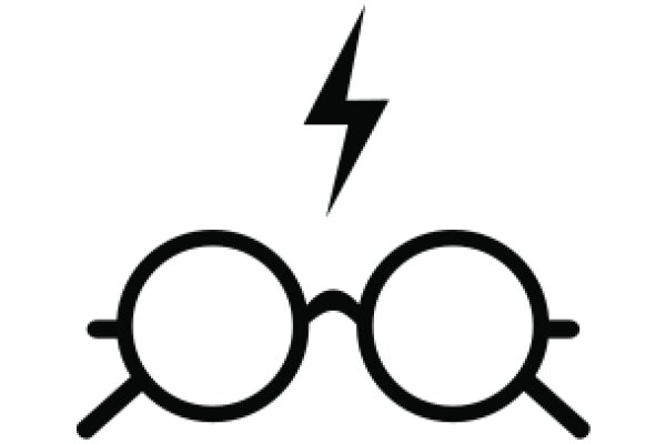 Stylish Icon of Eyeglasses with a Lightning Bolt