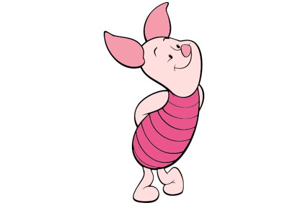 A Pink Cartoon Character with Big Ears and a Smile