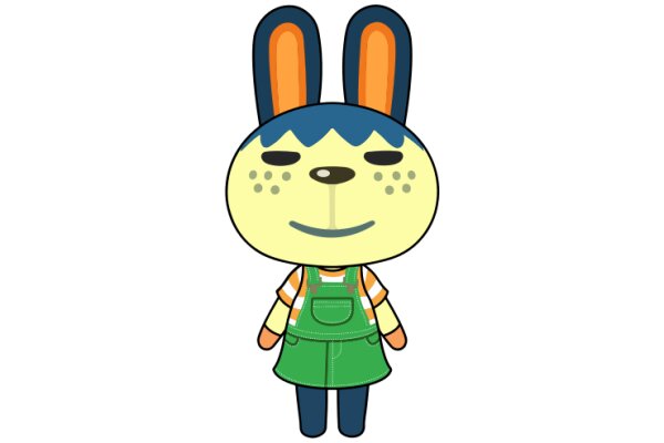 A Friendly Bunny Character in a Cartoon Style