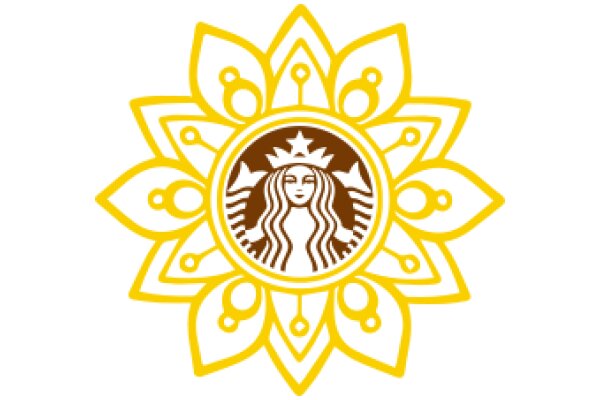 Stylized Starbucks Logo with Floral Design